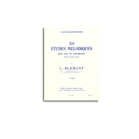 Louis Blémant: 20 Melodic Studies - Volume 2 (Saxophone)