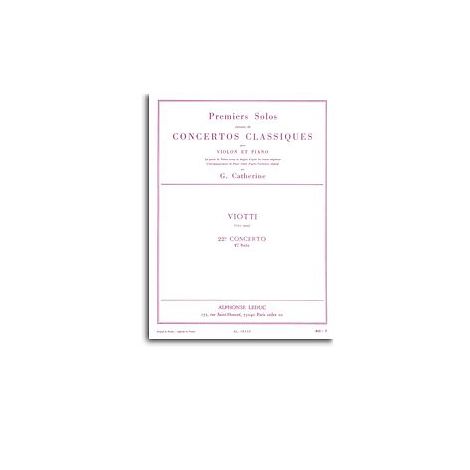 Georges Catherine: First Solos extracted from the Classic Concertos (Viotti''s Concert No. 22), for Violin and Piano