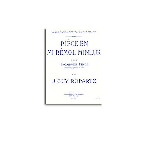 Joseph Guy Ropartz: Piece in Eb minor (Bass Trombone, Piano)