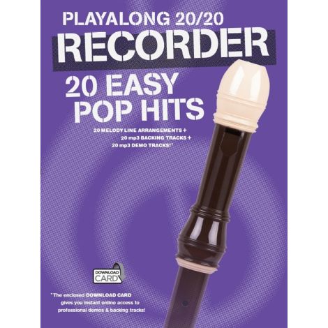 Playalong 20/20 Recorder: 20 Easy Pop Hits (Book/Audio Download)