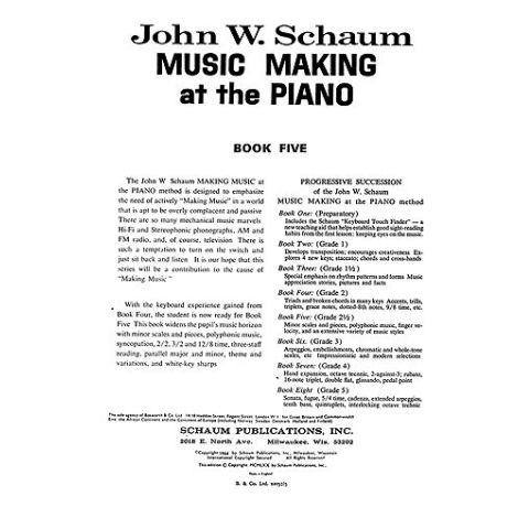 Schaum Jw Music Making At The Piano Book 5 Level 4 Pf