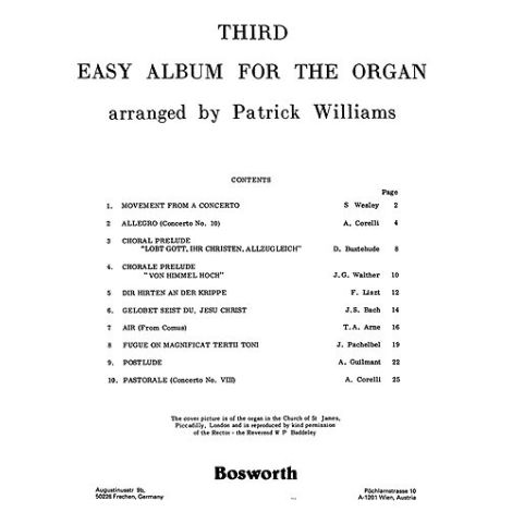 Williams: Third Easy Album For The Organ