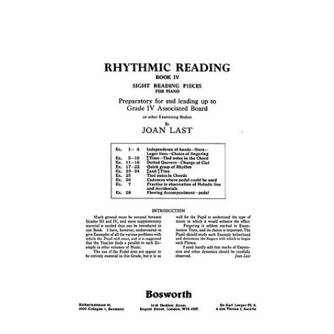 Last Rhythmic Reading Sight Reading Pieces Book 4 Grade 4 Pf