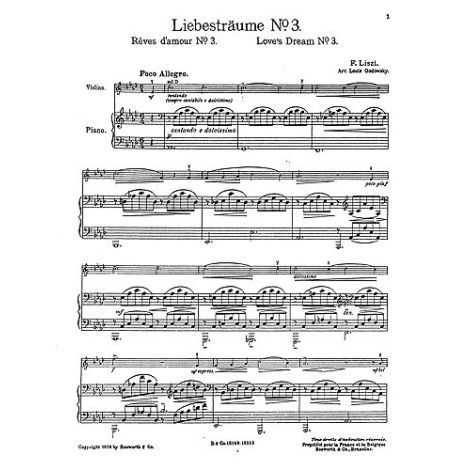 Franz Liszt: Liebestraume No.3 (Violin/Piano)
