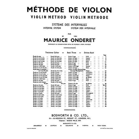Maurice Onderet: Violin Method Book 3