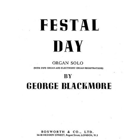 George Blackmore: Festal Day