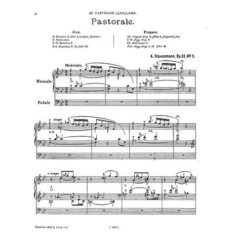 Aloys Claussman: Pastorale Op.33 No.5