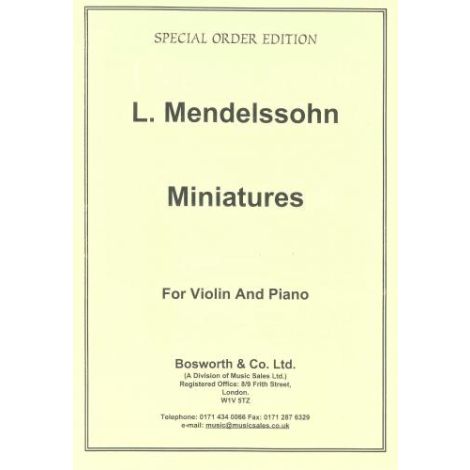 Mendelssohn: Miniatures Book 2 (Violin & Piano)