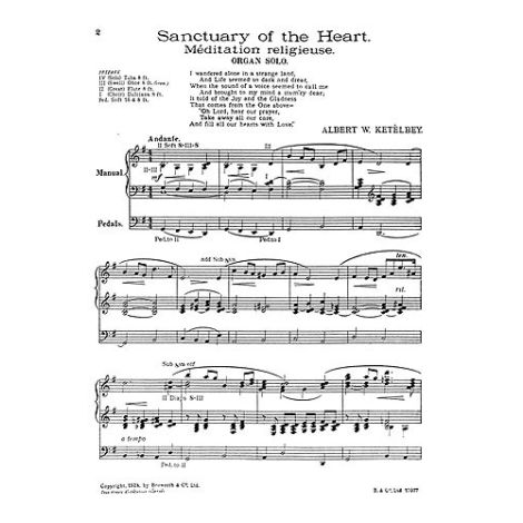Albert Ketelbey: Sanctuary Of The Heart (Organ)