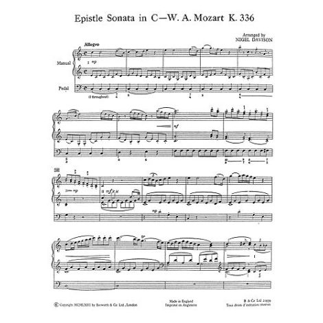 W. A. Mozart: Epistle Sonata In C KV336 (Organ)