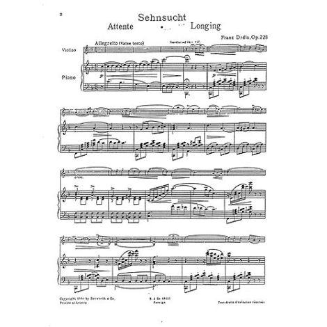 Franz Drdla: Sehnsucht Op.228