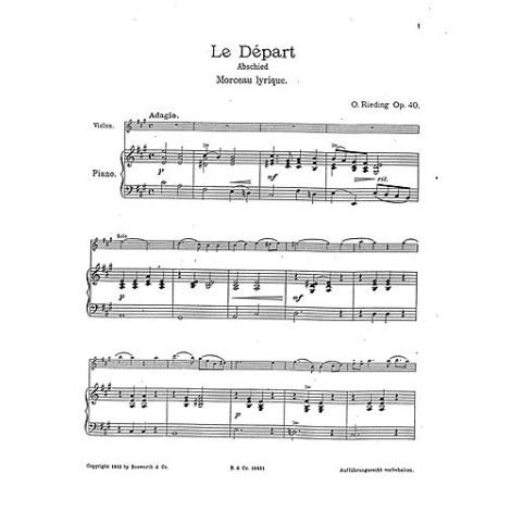 Oskar Rieding: Le Depart Op.40