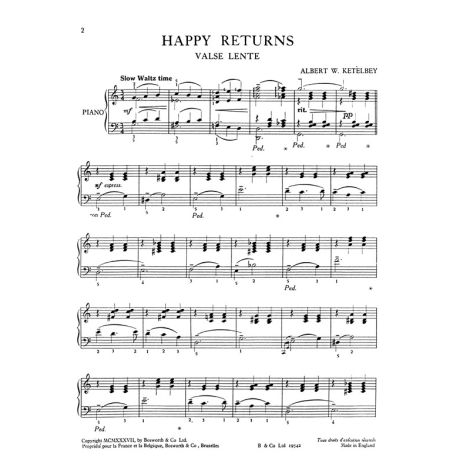Albert Ketelbey: Happy Returns (Piano)