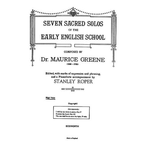 Greene: Seven Sacred Solos - High Voice (Roper)