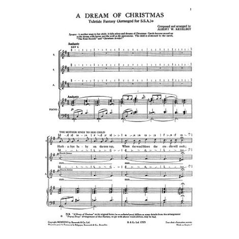 A. W. Ketelbey: A Dream Of Christmas SSA