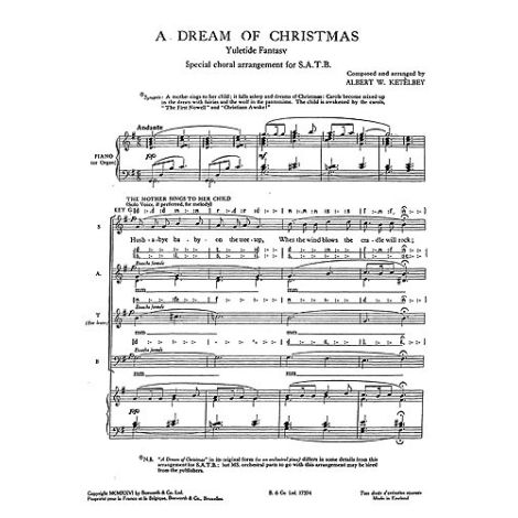 Ketelbey A W Dream Of Christmas Satb