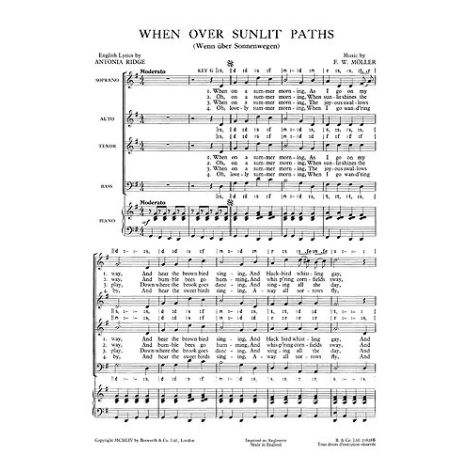 Moller, F W When Over Sunlit Paths Satb
