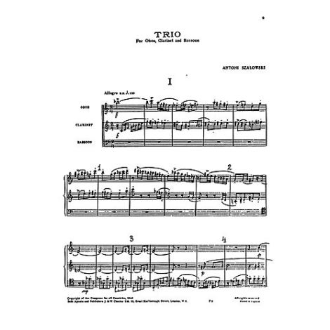 Szalowski: Trio (Miniature Score)