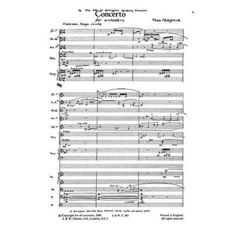 Thea Musgrave: Concerto For Orchestra (Full Score)