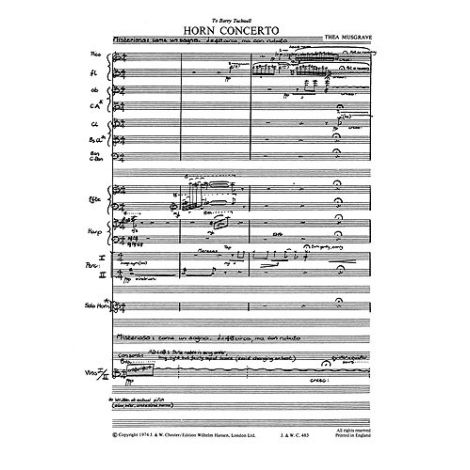 Thea Musgrave: Concerto For Horn And Orchestra (Study Score)