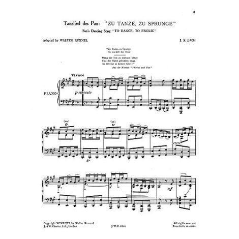 J.S.Bach/Walter Rummel: Pan's Dancing Song "To Dance To Frolic"