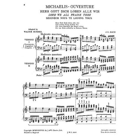 J.S.Bach/Walter Rummel: Lord We All Praise Thee [Michaelis-Overture]