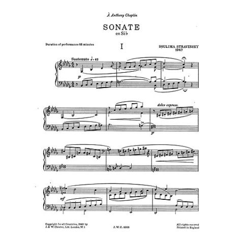 Soulima Stravinsky: Piano Sonata In B Flat