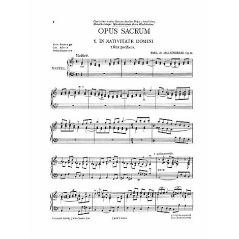 Paul De Maleingreau: Opus Sacrum Op.10