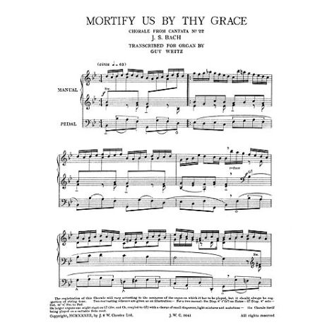 Johann Sebastian Bach: Mortify Us By Thy Grace (Organ)