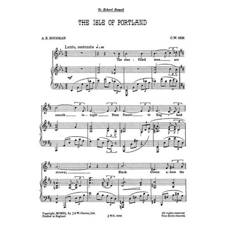 C.W. Orr: The Isle Of Portland for High Voice and Piano