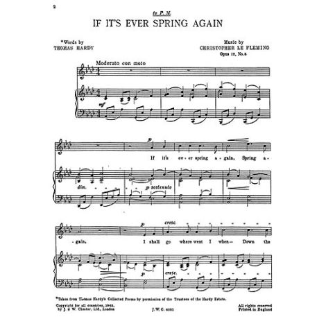 Fleming: If It's Ever Spring Again for Medium Voice and Piano acc.