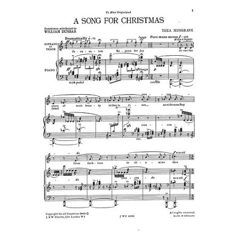 Thea Musgrave: A Song For Christmas