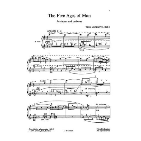 Thea Musgrave: The 5 Ages Of Man (Vocal Score)