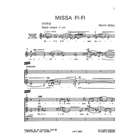 Dalby: Missa Fi-fi (Vocal Score)