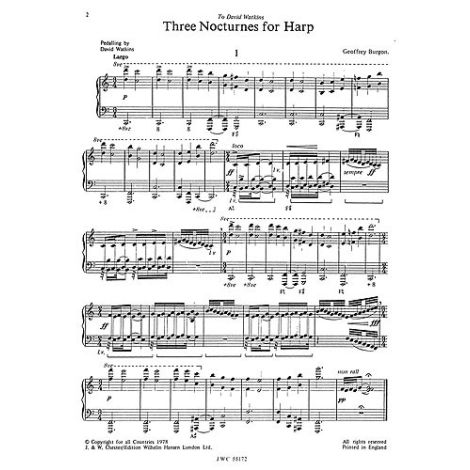 Geoffrey Burgon: Three Nocturnes For Harp