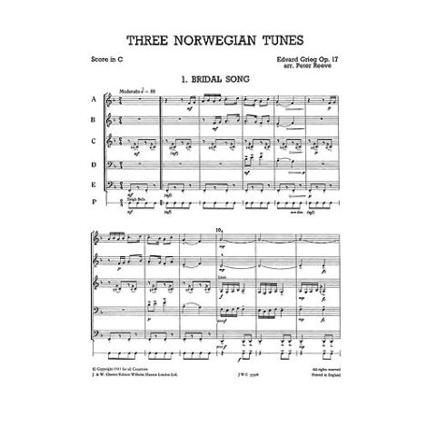 Junior Just Brass 07: Grieg 3 Norwegian Tunes 5 Part