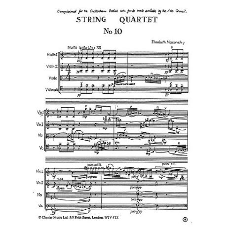 Elizabeth Maconchy: String Quartet No.10 (Score)
