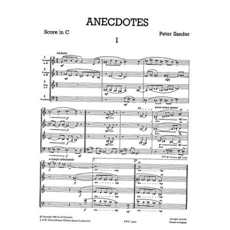 Peter Sander: Anecdotes - Brass Quartet (Just Brass No.47)