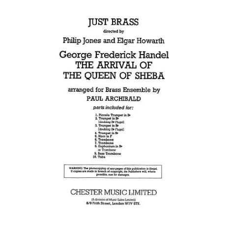 G.F. Handel: Arrival Of The Queen Of Sheba - Brass Ensemble (Just Brass)