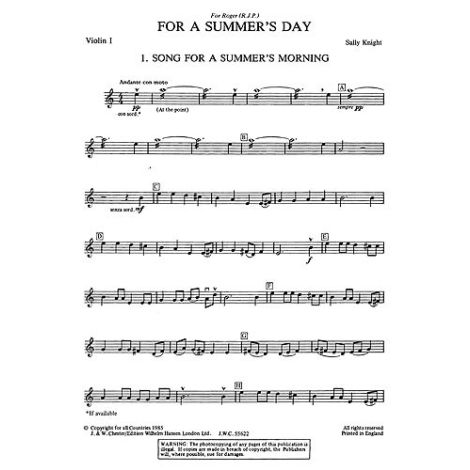 Playstrings No. 11 For A Summer's Day (Knight)