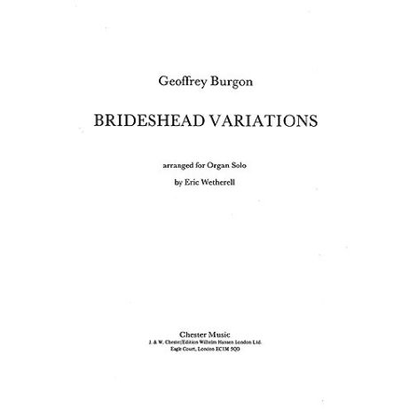 Geoffrey Burgon: Brideshead Variations For Organ Solo