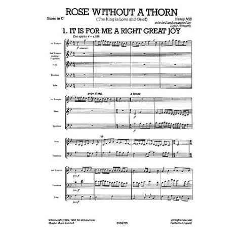 Henry VIII: Rose Without A Thorn - Brass Quintet (Just Brass No.51)