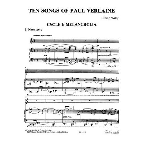 Philip Wilby: Ten Songs Of Paul Verlaine