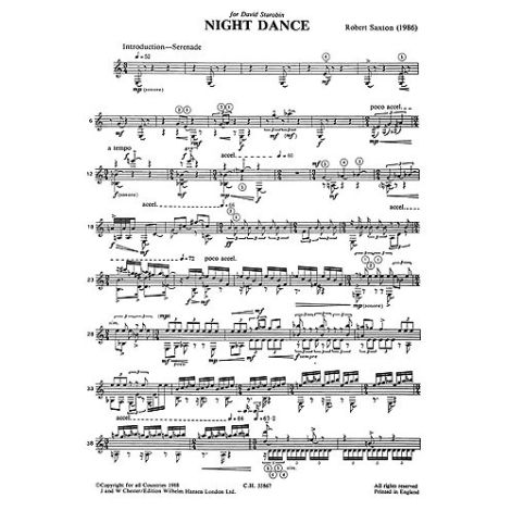 Robert Saxton: Night Dance For Guitar