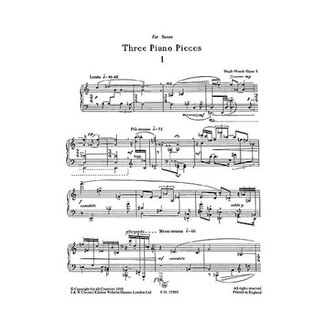 Hugh Wood: Three Piano Pieces Op.5