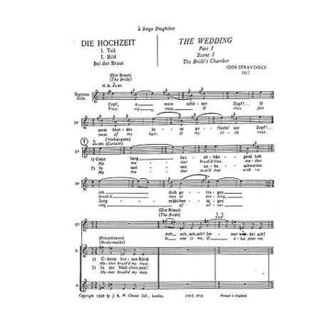 Igor Stravinsky: Les Noces (Chorus Part- English/German)