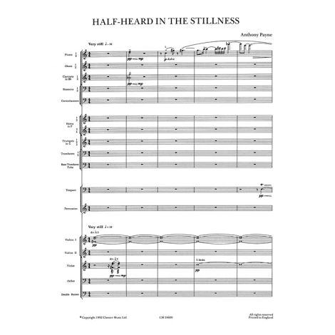 Anthony Payne: Half Heard In The Stillness for Orchestra (Study Score)