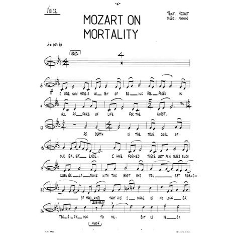 Michael Nyman: Mozart On Mortality (Parts)