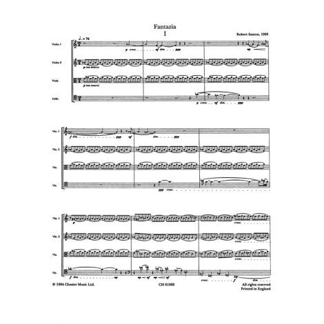 Robert Saxton: Fantazia For String Quartet (Score)