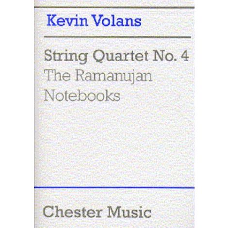 Kevin Volans: String Quartet No. 4 'The Ramanujan Notebooks' (Score)